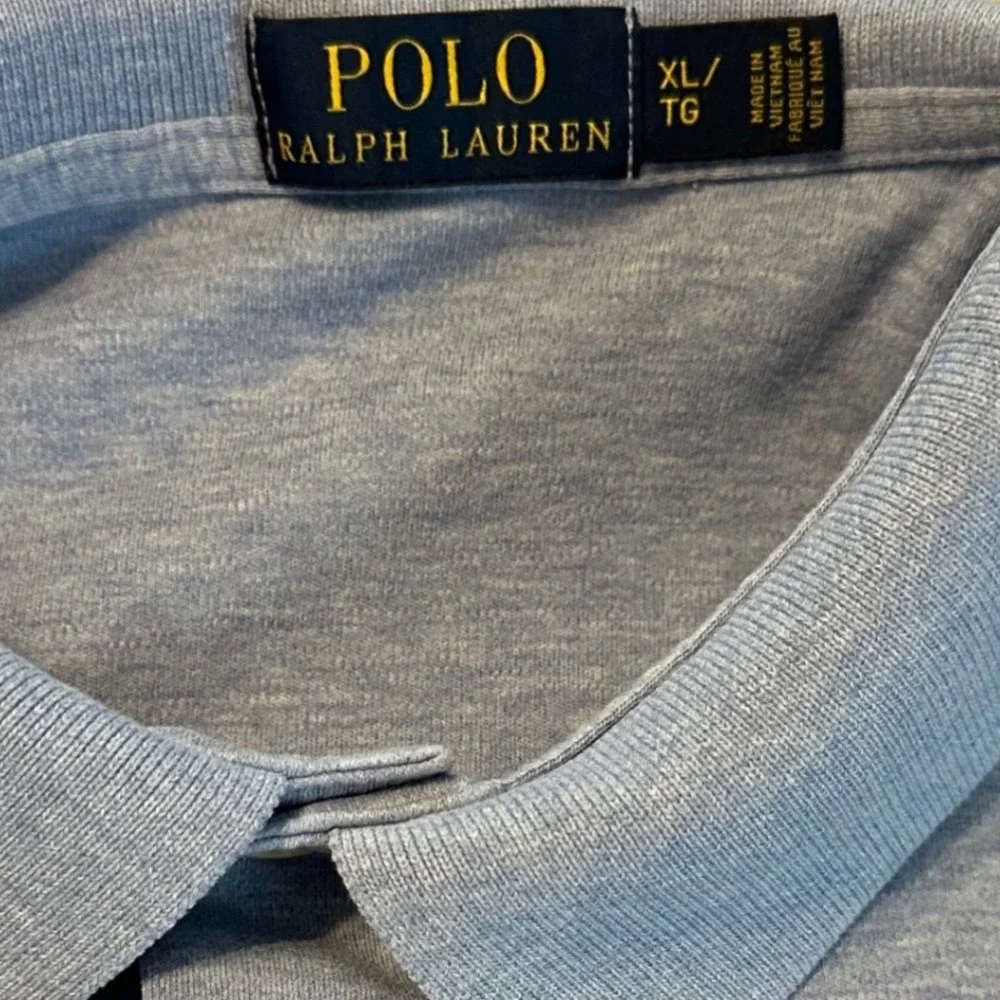 Polo Ralph Lauren Short Sleeve Polo Shirt Men's XL Heathered Blue - Read!‎